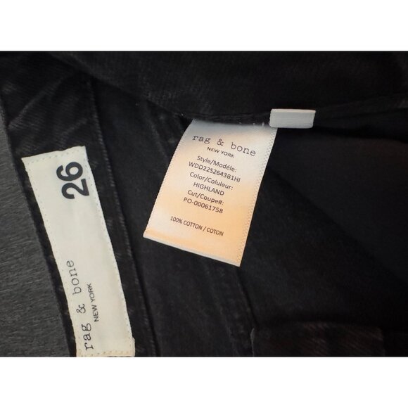 Rag & Bones Dre Low-Rise Slim Boyfriend Black Jean Women's Pants, Size 26 NWT - Picture 7 of 12